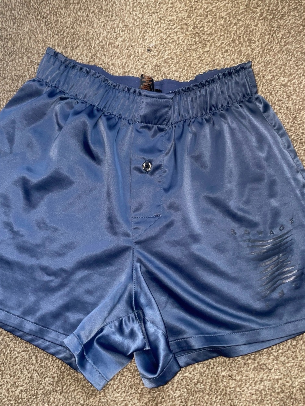 Savage X Fenty Men's Satin Athletic Shorts — Deep Navy